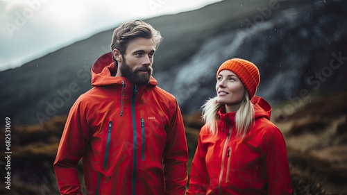 the spirit of Black Friday savings with a realistic photo featuring outdoor clothing and equipment, emphasizing the incredible deals and discounts available for shoppers.