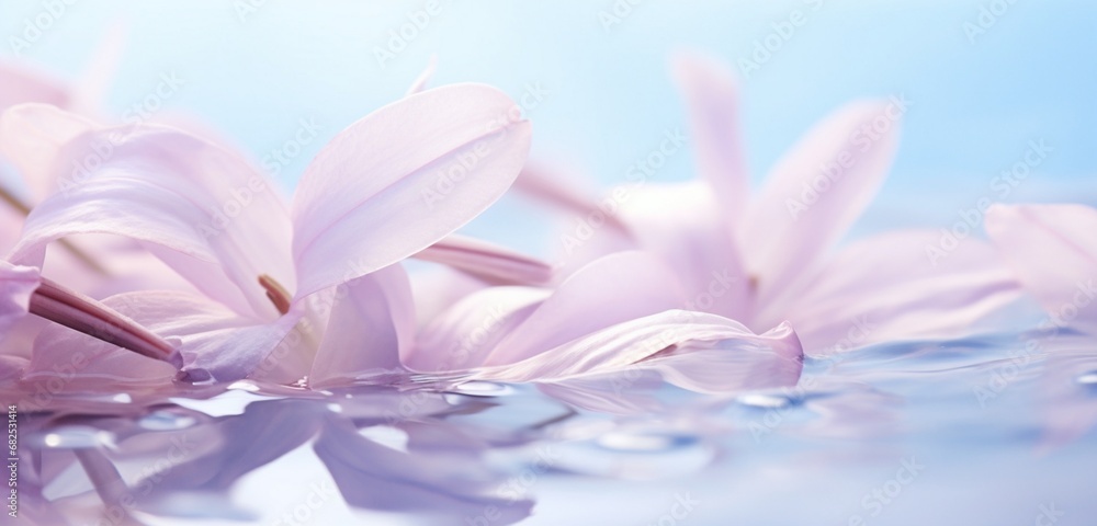 Extreme close-up of delicate flower petals, pale lilac lavenders and subtle sky blues, in the style of botanical photography, depth of field, serene visuals, minimalistic simplicity, close-up Extreme close-up of delicate flower petals, pale lilac lavenders and subtle sky blues, in the style of botanical photography, depth of field, serene visuals, minimalistic simplicity, close-up