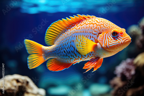 Tropical Fish Dance in the Aquarium
