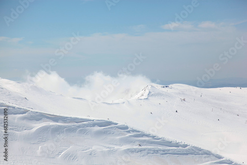 Uludag Mountain Ski Center Drone Photo, Winter Season Uludag National Park, Bursa Turkiye (Turkey) © raul77