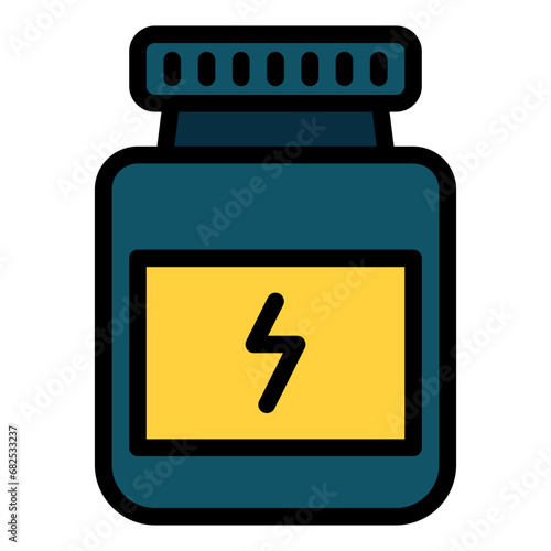 protein multivitamin colorful filled line icon