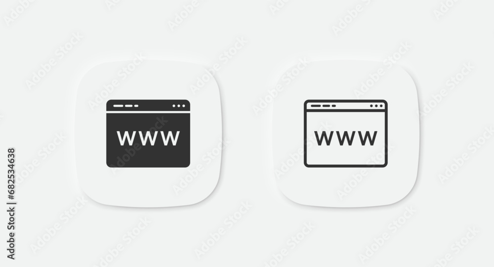 Web page icon. Website symbol. WWW application icons. HTTP url sign. Browser icons. Site symbols. Internet mockup. Vector isolated sign. Web page icon. Website symbol. WWW application icons. HTTP url sign. Browser icons. Site symbols. Internet mockup. Vector isolated sign.