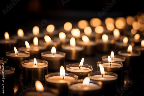 candles burning on a dark background