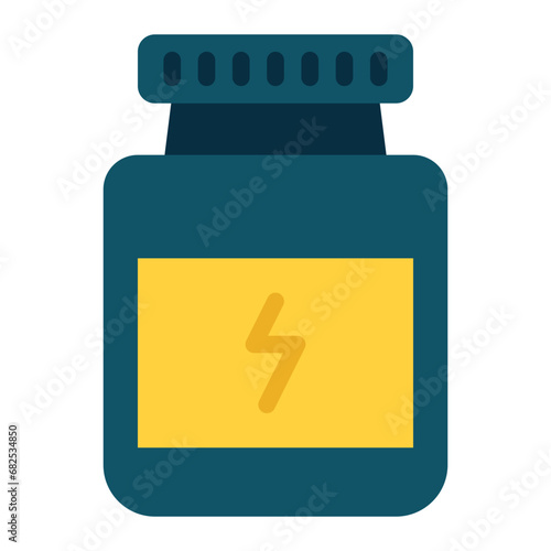 protein multivitamin colorful flat icon