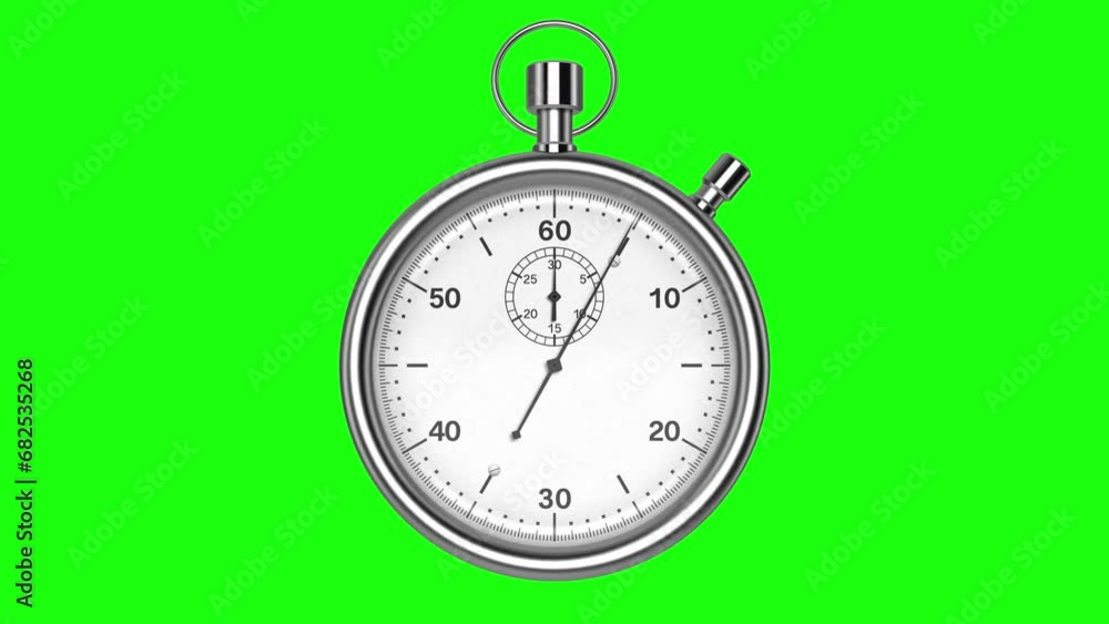 Old Stopwatch Animation On Green Screen Old Stopwatch Animation On Green Screen