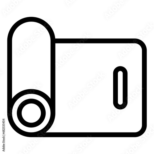 yoga mat black outline icon