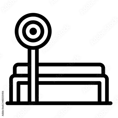 bench press black outline icon