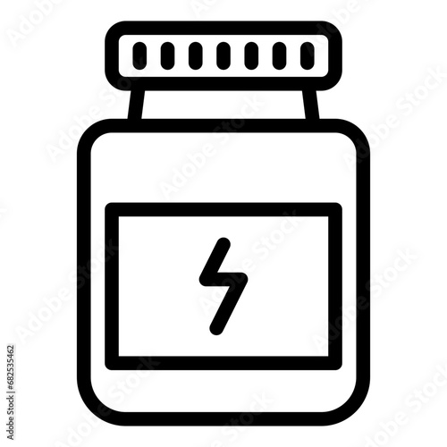 protein multivitamin black outline icon