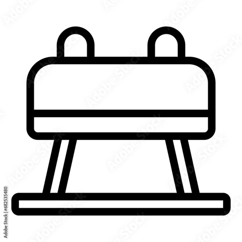 pommel horse black outline icon