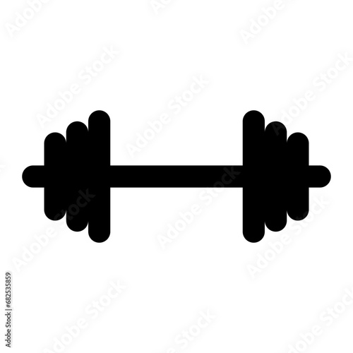 barbell black solid glyph icon