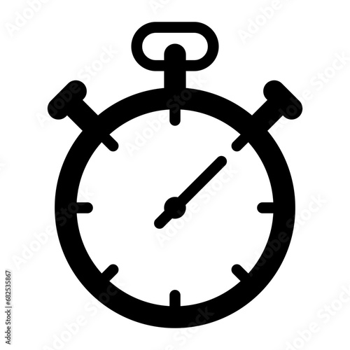 timer black solid glyph icon