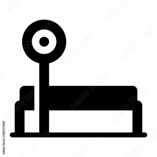 bench press black solid glyph icon