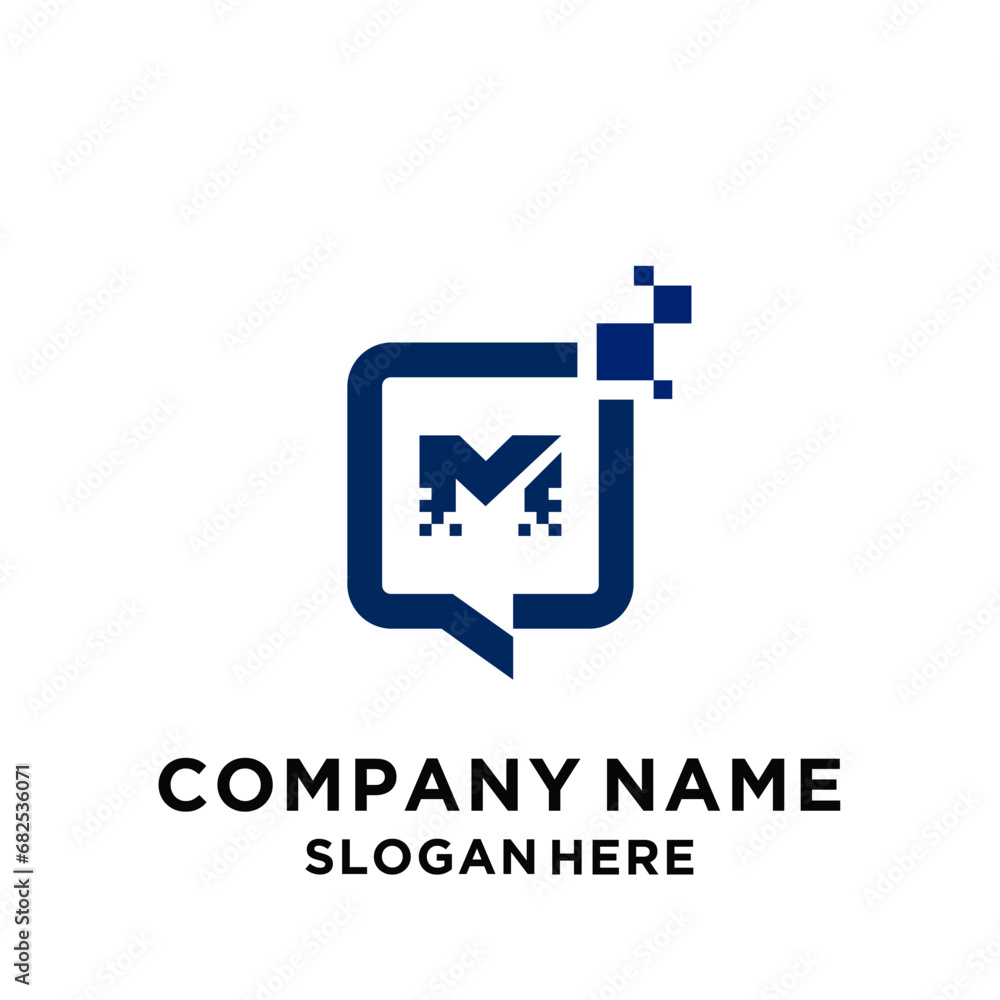 Obraz premium simple and modern abstract M logo vector illustration