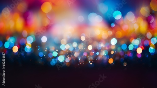 Vibrant Bokeh Lightscape with Rainbow Colors and Inspirational Space for Text