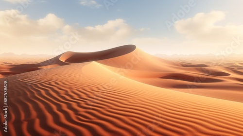 Desert sand ripples shaped by the breeze, resembling a tranquil sea.