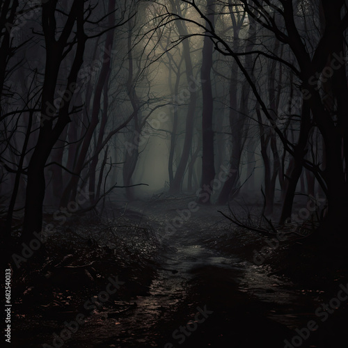 night in the forest  dark forest