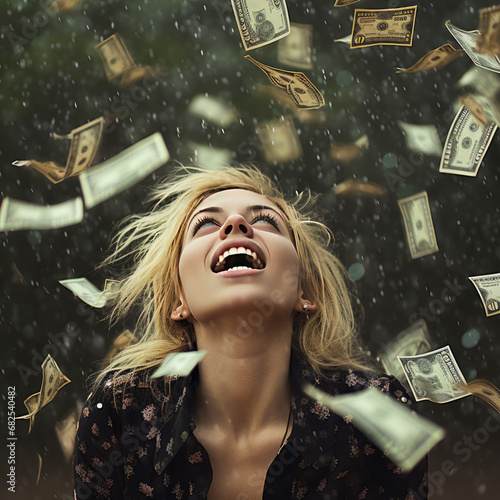 portrait of a woman with money © Piotr