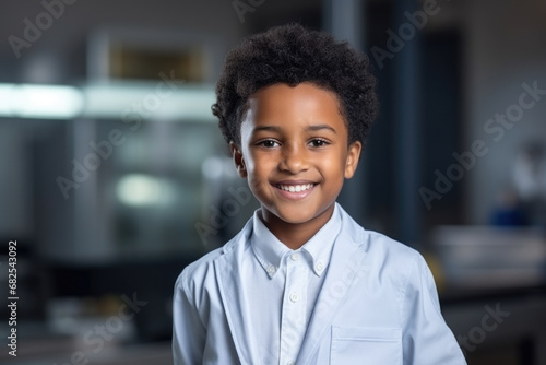 Young boy wearing white shirt and tie. Suitable for school, formal events, or professional settings