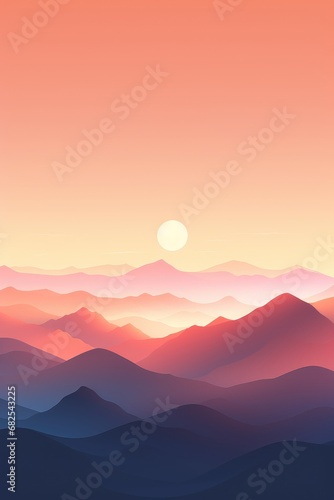 Dusk above the mountains, copyspace