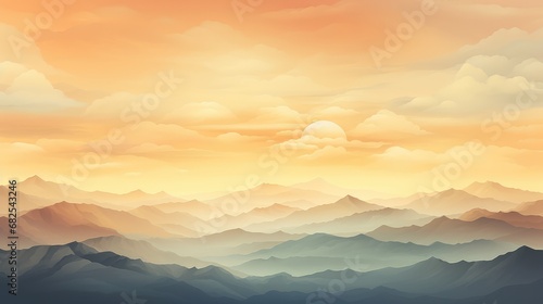 Dusk above the mountains, copyspace © BrandwayArt