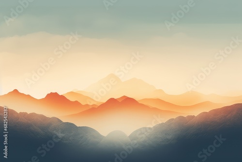 Dusk above the mountains, copyspace © BrandwayArt