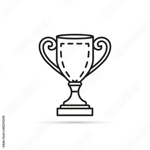 Trophy cup line icon. Simple winner symbol. Isolated vector illustration
