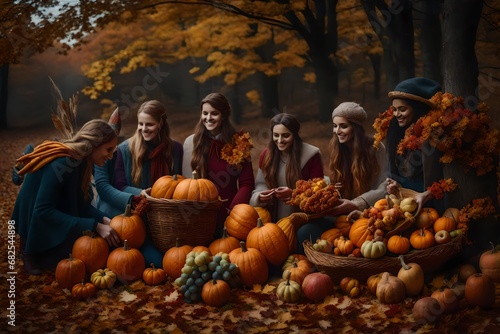 scarecrow and pumpkins