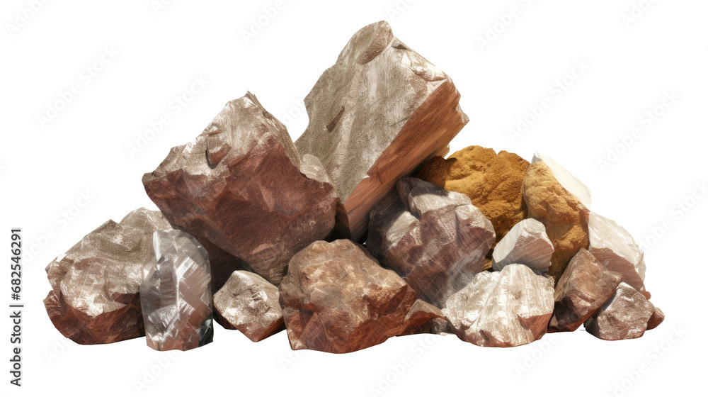 Heap of big rock stones isolated on transparent background Heap of big rock stones isolated on transparent background