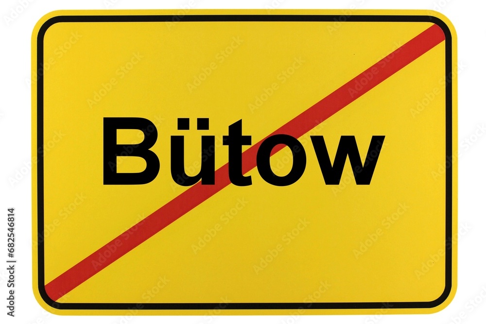 Illustration eines Ortsschildes der Gemeinde Bütow in Mecklenburg-Vorpommern Illustration eines Ortsschildes der Gemeinde Bütow in Mecklenburg-Vorpommern