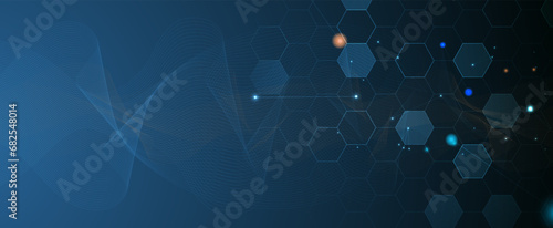 Quantum processing. Deep learning artificial intelligence. Future new technology  for business or science presentation. Vector background