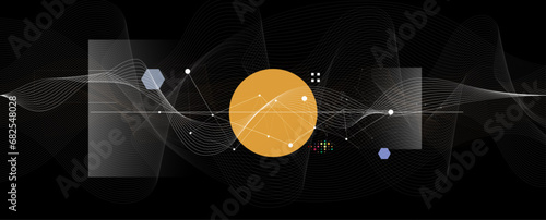 Quantum processing. Deep learning artificial intelligence. Future new technology  for business or science presentation. Vector background