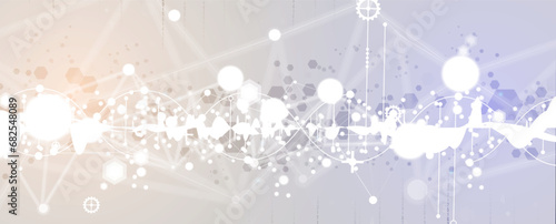 Quantum processing. Deep learning artificial intelligence. Future new technology  for business or science presentation. Vector background