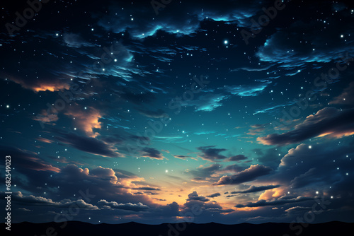 Starry Sky on a Dark Night  Celestial Splendor Unveiling a Tapestry of Twinkling Stars  Crafting a Mesmerizing Backdrop for Ethereal Wallpaper Creations