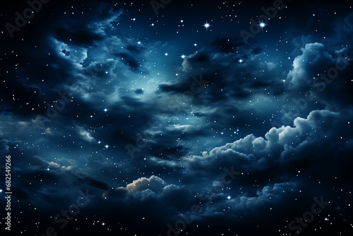 Starry Sky on a Dark Night, Nighttime's Astral Display, Illuminating the Darkness with a Celestial Palette for Enchanting and Magical Wallpaper Masterpieces