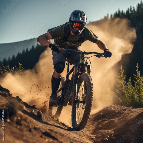 a person riding a bike on a dirt trail