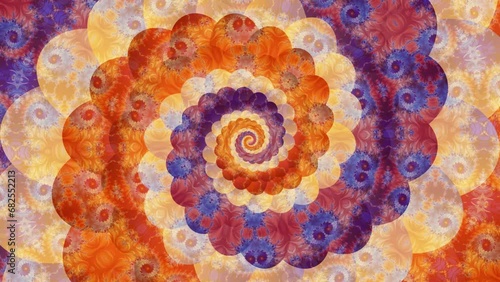 animation graphic of colorful mandala, background geometric kaleidoscope photo