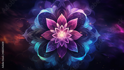 Develop a mandala background with a cosmic