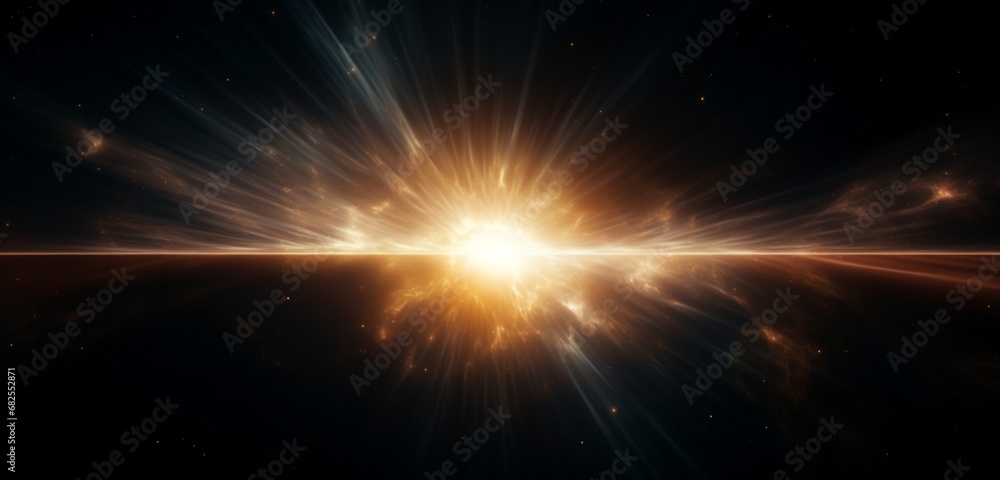 Light from the sun, abstract solar energy, and lens flare on a black background. Light from the sun, abstract solar energy, and lens flare on a black background.