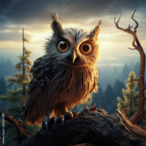 an owl on a tree branch © Aliaksandr Siamko