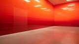 A glossy epoxy coated wall with a gradient effect, transitioning from warm orange to deep red.