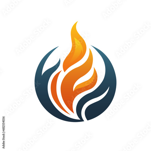 Fire flame logo icon. Oil, gas and energy. Isolated vector illustration © Metaverse