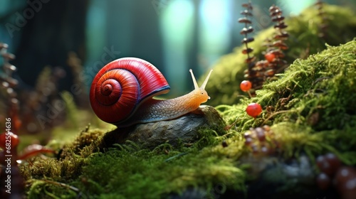 Snails in the forest UHD wallpaper