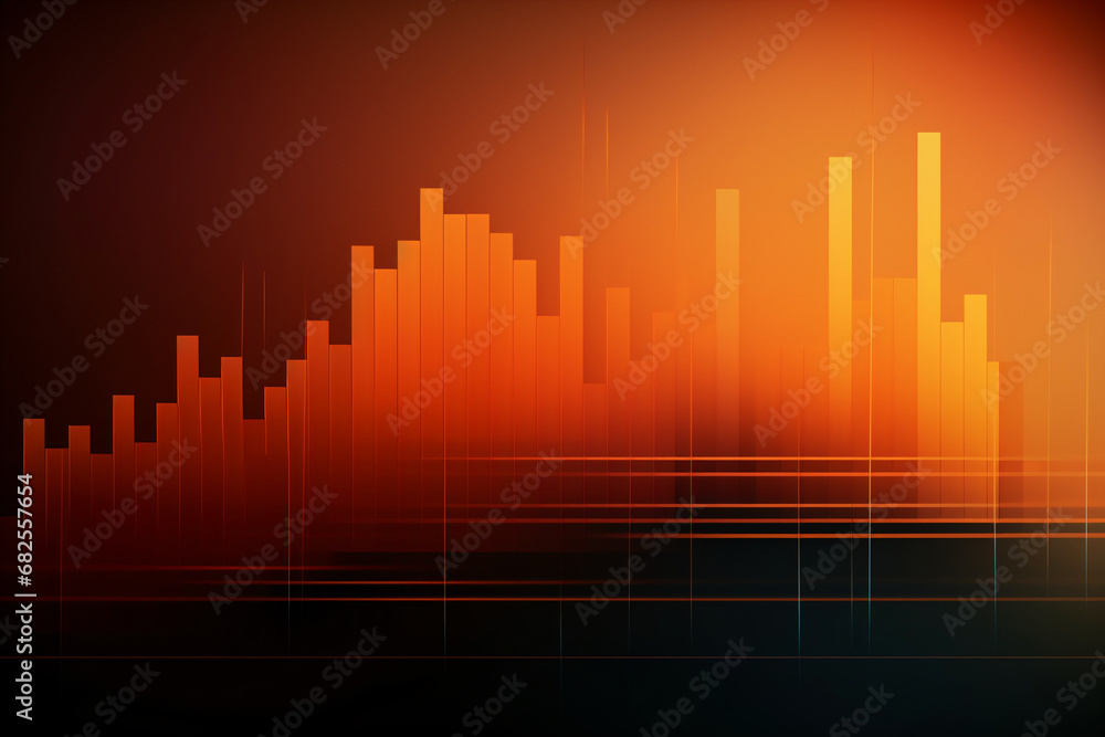 abstract orange shiny chart design, minimal business statistic bar design, infographic data visualization