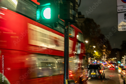 Red london bus speed motion picture