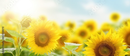 In the sun-kissed summer field  a vibrant and colorful garden came to life  adorned with blossoming sunflowers that radiated the beauty of nature and enticed the bees with their inviting yellow petals