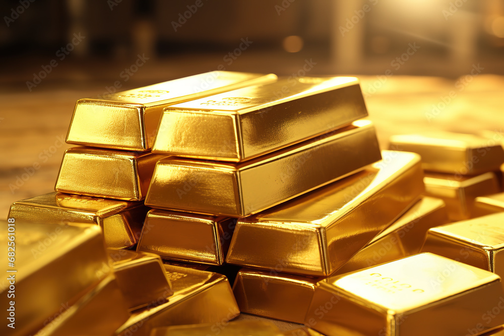 Precious shiny gold bars. Background for finance banking concept. Trade precious metals. Bullions. Precious shiny gold bars. Background for finance banking concept. Trade precious metals. Bullions.