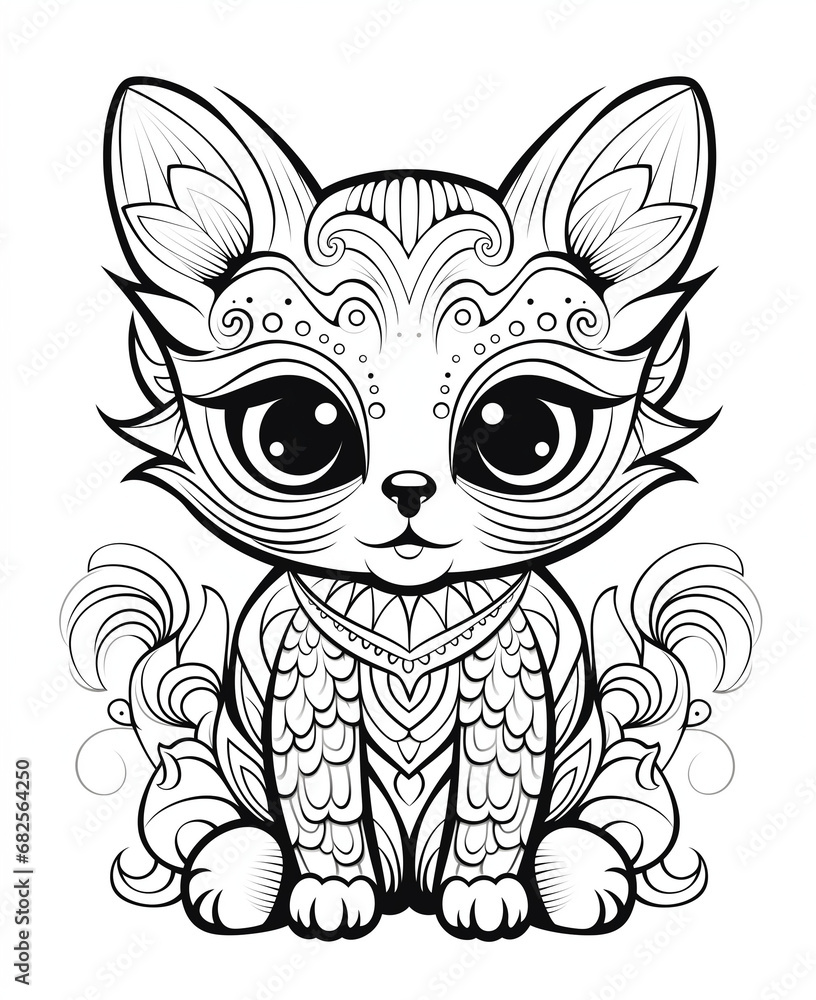 Cat coloring book for kids