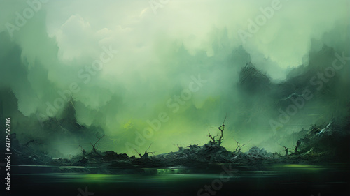 dynamic abstract green color background