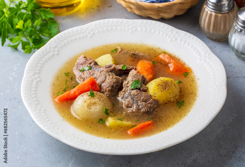 Turkish Kuzu - et Haslama - Lamb - meat Stew with Potatoes and Carrot Turkish Kuzu - et Haslama - Lamb - meat Stew with Potatoes and Carrot