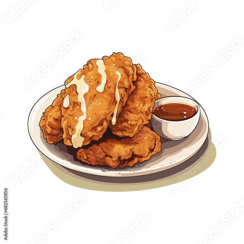 Fried Chicken Vector Illustration